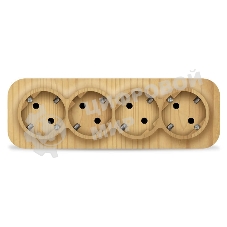 Розетка 4-м ОП 16А IP20 с заземл. сосна IONICH 1457