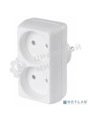 Сетевой разветвитель Buro BU-PS2-W (2 розетки) белый (пакет ПЭ)