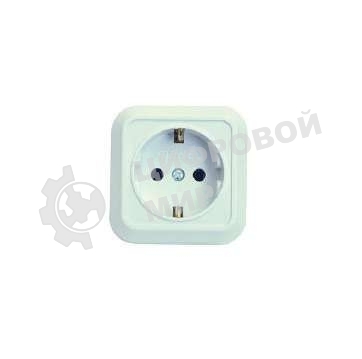 Розетка 1-м Makel ОП 16А IP20 квадратная с заземл. крем