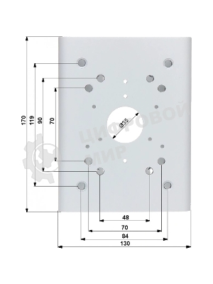 Кронштейн для крепления на столб видеокамер серий HFWxxS, HFWxxR-Z/VF,SD60/6AE/6AL, SD59/50/40, SD6C, SD42, SD29 Кронштейн для крепления на столб видеокамер серий HFWxxS, HFWxxR-Z/VF,SD60/6AE/6AL, SD59/50/40, SD6C, SD42, SD29