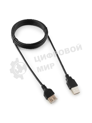 Кабель-удлинитель USB2.0 Cablexpert CC-USB2-AMAF-6B-N, AM/AF, медь, серия Pro, 1.8м, черный, пакет
