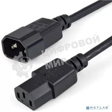 Кабель питания Filum FL-PC10-C13-C14-0.6M С13- C14, 3х0.75мм?, 220В, 10A, чёрный, 0.6 м. [FL-PC10-C13-C14-0.6M]