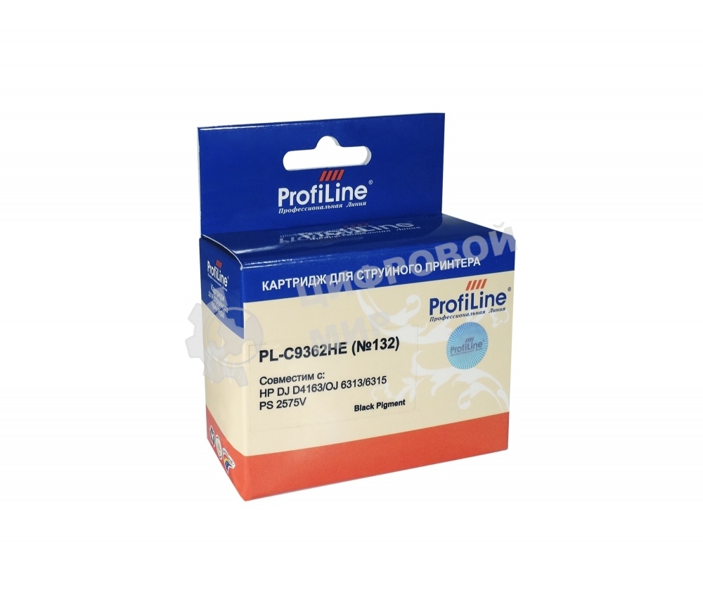 Картридж струйный ProfiLine PL-C9362HE №132 для принтеров HP Deskjet D4260/D4360 Photosmart C4280/C4380/C4385/C4480/C4524/C4580/C5280/D5360 Officejet J5730/J5780/J5785/J6410/J6415 Black пигмент