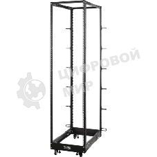 Стойка двухрамная облегченная 48U, с регулируемой глубиной (560-1020 мм), черная