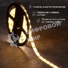 Лента светодиодная 3 м 12 В 5050 2700 К IP65 60 LED/м для БП с клеммами LAMPER