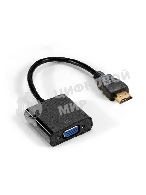 Кабель-переходник HDMI-VGA ExeGate EX-HDMIM-VGAF-0.2 (19M/15F, 0,2м)