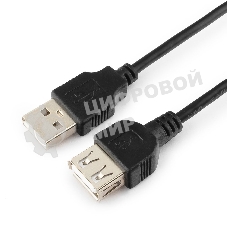 Кабель-удлинитель USB2.0 Cablexpert CC-USB2-AMAF-6B-N, AM/AF, медь, серия Pro, 1.8м, черный, пакет