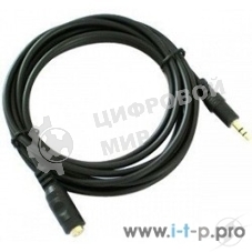 Удлинитель звуковой Exegate (3.5мм Jack M - 3.5мм Jack F) 2.0м позолоченные разъемы