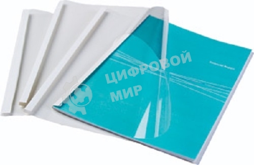 Обложки для термопереплета A4, Fellowes®, 20 мм, 50 шт., вверх - прозрачный ПВХ, низ - глянцевый белый картон