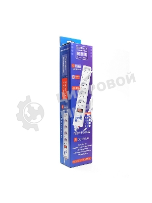 Сетевой фильтр Power Cube B 0,5 м 5 розеток (белый) 10А/2,2кВт