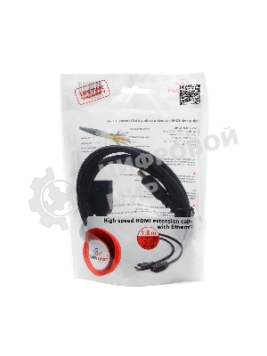 Кабель-удлинитель HDMI Cablexpert CC-HDMI4X-6, 19M/19F, v2.0, позол.разъемы, экран, 1.8м, черный, пакет