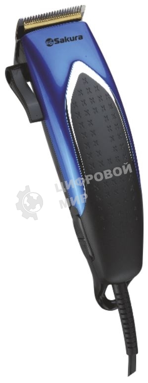 Машинка для стрижки Sakura SA-5110BL Premium титан 4гребня сетев