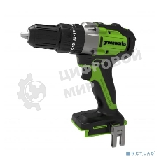 Дрель-шуруповерт GREENWORKS GD24DD60, 24 В, 0 Ач, 60 Нм, бесщеточный, ударный