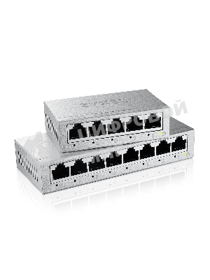 Коммутатор Zyxel GS-108B v5, 8 портов 1000 Мбит/с, настольный, металлический корпус