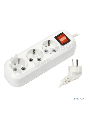Удлинитель Smartbuy SBE-16-3-05-ZS 3 гнезда 5 метра 16А/3,5кВт с выключателем и заземлением ПВС 3х1 мм2