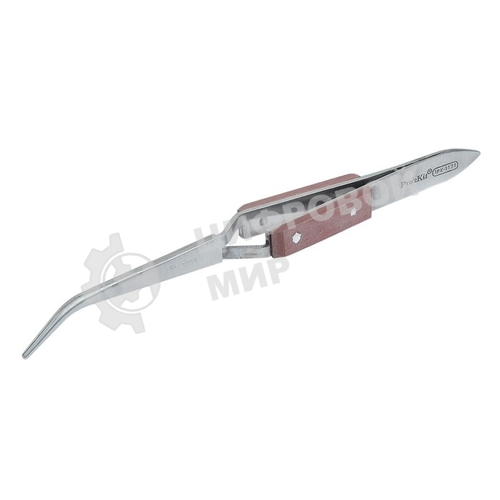Обратный пинцет Pro'sKit 1PK-117T загнутый, 164мм