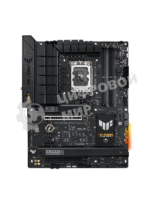 Материнская плата ASUS TUF GAMING B760-PLUS WIFI, LGA 1700, Intel B760, 4xDDR5, 4xSATA, 3xM.2, 1xPCI-E 5.0 x16, 1xPCI-E 3.0 x4, 1xUSB-A 3.2 Gen 2, 3xUSB-A 3.2 Gen 1, 1xUSB-C 3.2 Gen 2x2, 1x2.5Gb LAN, 5x3.5 мм, 7.1, Wi-Fi 6, Bluetooth 5.2, Standard-ATX