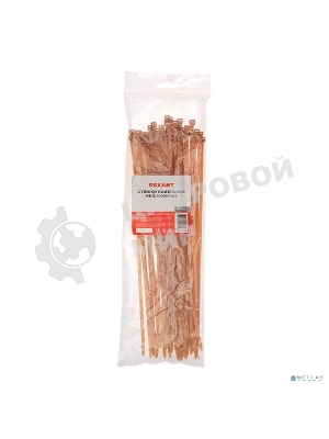 Стяжка кабельная Rexant нейлоновая 200x3,6 мм, коричнево-золотая (RAL8001) (100 шт/уп)