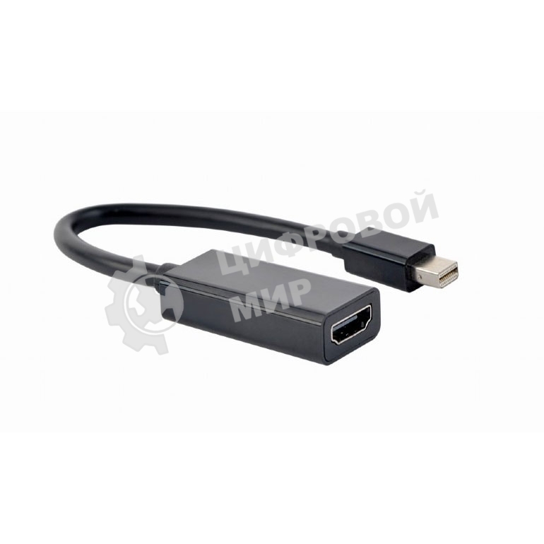 Переходник miniDisplayPort -> HDMI, Cablexpert A-mDPM-HDMIF4K-01, 4K, 20M/19F, кабель 15 см, черный, пакет