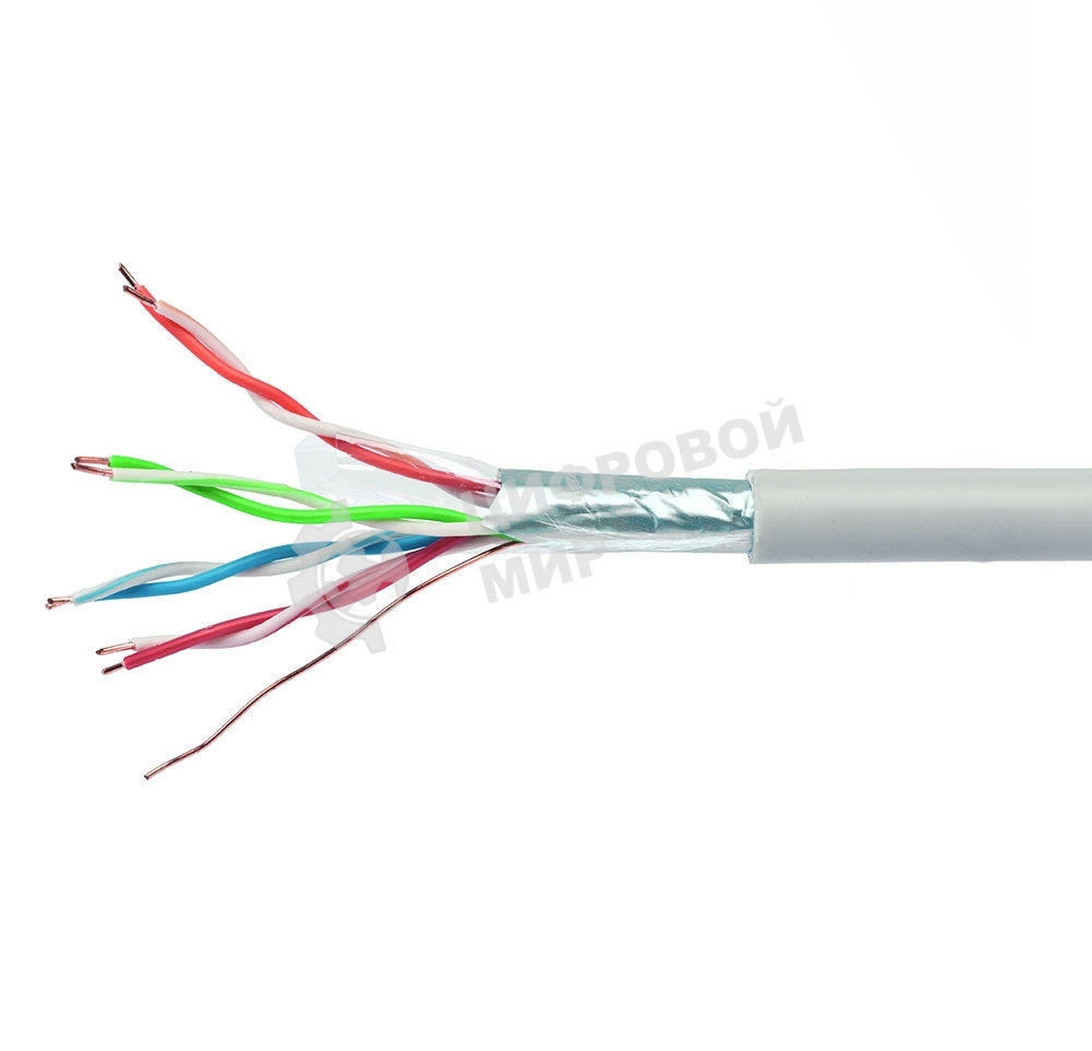 Кабель Cablexpert FPC-6057-4-CU/100, FTP indoor 4x2x0.57, медный, кат.6, однож., 100м, box, серый