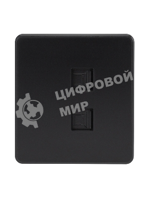 Розетка Kranz ROUND компьютерная двойная RJ45+RJ45 кат6 с/у оникс