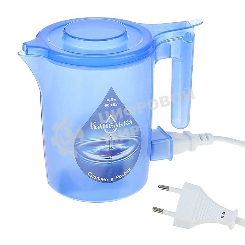 Чайник электрический Капелька, 0,5 л, 600 Вт, синий