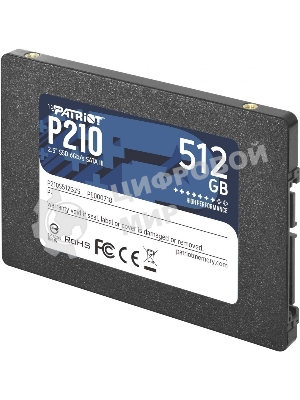 Накопитель SSD Patriot P210, 512Gb, SATA III, 2.5