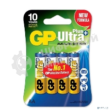 Алкалиновые батарейки c технологией G-tech GP Ultra Plus Alkaline 15А AА - 4 шт. на блистере