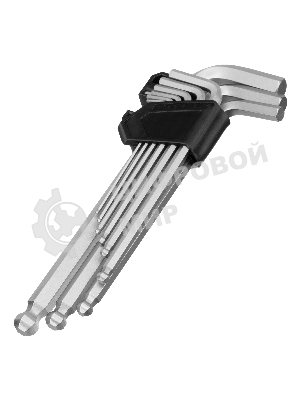 Набор ключей имбусовых Сибртех HEX, 2-12 мм, CrV, 9 шт., удлиненные, с шаром