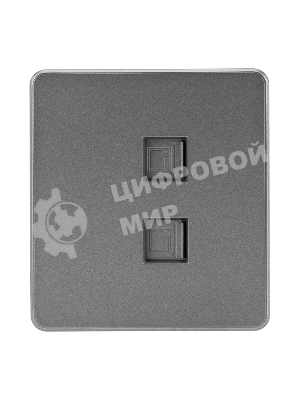 Розетка Kranz ROUND компьютерная двойная RJ45+RJ45 кат6 с/у титан