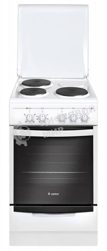 Плита электрическая Gefest 5140 белый, конфорок 3 электрических, духовка 55 л, 50 см x 85 см x 58.5 см