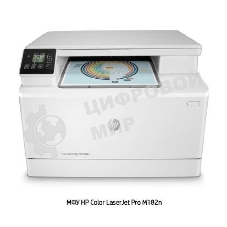 МФУ лазерное HP Color LaserJet Pro MFP M182n (7KW54A), A4, цветной, печ. до 16 стр/мин., 600 x 600 dpi (печать) 1200x1200dpi (скан.), USB, RJ-45, Air Print, Mopria