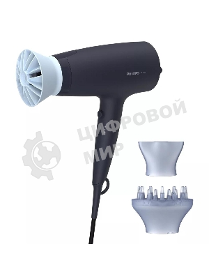 Фен Philips BHD360/20 черный/синий, 2100 Вт, ионизация