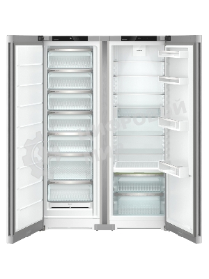 Холодильник Liebherr Комбинация XRFsf 5225-22 001 (SFNsfd 5227-22 001 +SRBsfc 5220-22 001) серебристый двухкамерный 377/271л морозилка сбоку, Side by Side