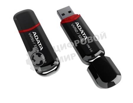 Флешка USB ADATA UV150 (AUV150-128G-RBK), 128Gb, USB 3.0, R/W 100/30, черный