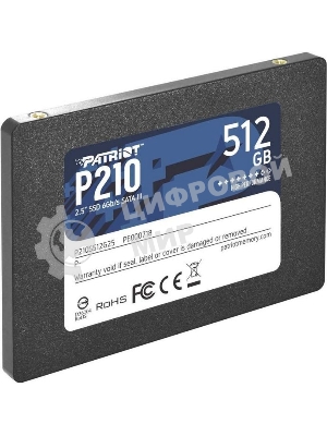 Накопитель SSD Patriot P210, 512Gb, SATA III, 2.5