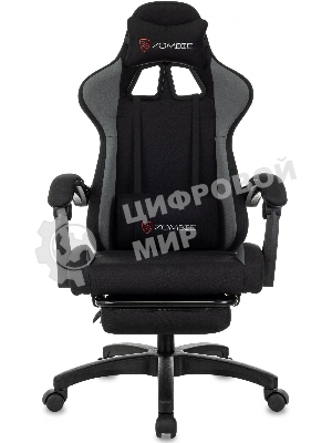 Кресло Zombie Shadow черный/серый, ткань, подставка для ног