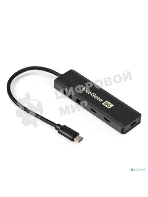 USB-концентратор 4-в-1 ExeGate DUB-2C2P/5G (кабель-адаптер USB 3.2 Gen1 Type C --> 2xUSB3.2 Gen1 Type-A (5G)/2xUSB3.2 Gen1 Type-C (5G), SuperSpeed USB 5Gbps, Plug&Play, черный)