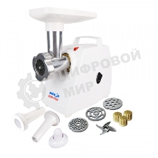 Мясорубка электрическая Аксион М34.02 белый, 1500 Вт, 1.7 кг/мин, защита от перегрузки, насадки - 5