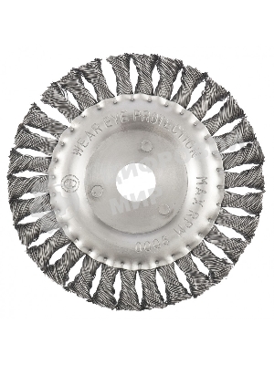 Щетка Matrix для УШМ, 150 мм, посадка 22,2 мм, Плоская, крученая проволока 0,5 мм