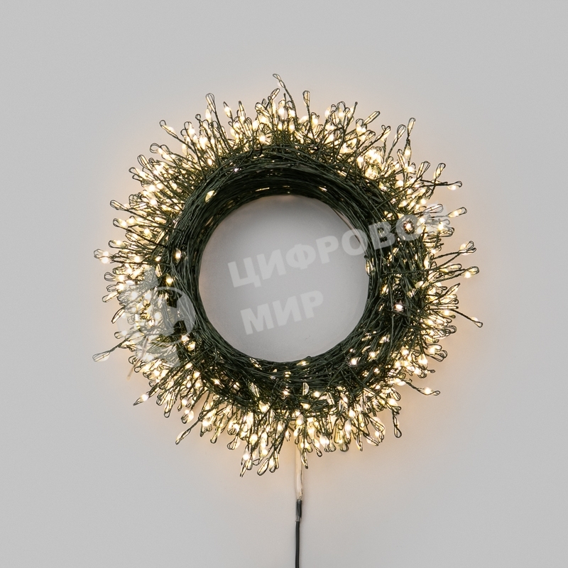 Гирлянда светодиодная Neon-night Роса Фейерверк с контроллером 40м 1000 LED теплый белый IP20 на катушке, зеленый провод