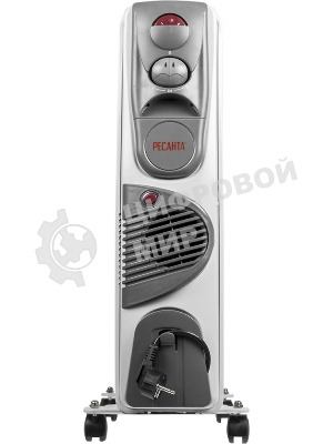 Обогреватель масляный Ресанта ОМ-12НВ (11 секций) белый, 2900 Вт, 25 м2, термостат 67/3/12