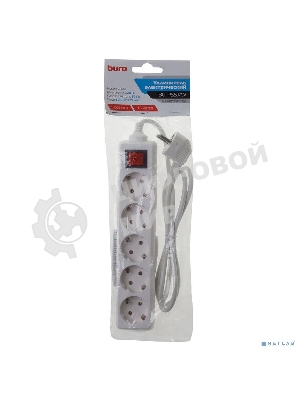 Сетевой удлинитель Buro BU-PS5.1/W 1.5 м (5 розеток) белый (пакет ПЭ)