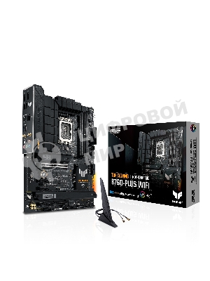 Материнская плата ASUS TUF GAMING B760-PLUS WIFI, LGA 1700, Intel B760, 4xDDR5, 4xSATA, 3xM.2, 1xPCI-E 5.0 x16, 1xPCI-E 3.0 x4, 1xUSB-A 3.2 Gen 2, 3xUSB-A 3.2 Gen 1, 1xUSB-C 3.2 Gen 2x2, 1x2.5Gb LAN, 5x3.5 мм, 7.1, Wi-Fi 6, Bluetooth 5.2, Standard-ATX