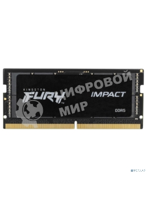 Оперативная память Kingston Fury Impact, DDR5, 32GB (1x32GB), 5600MHz, CL40, SO-DIMM