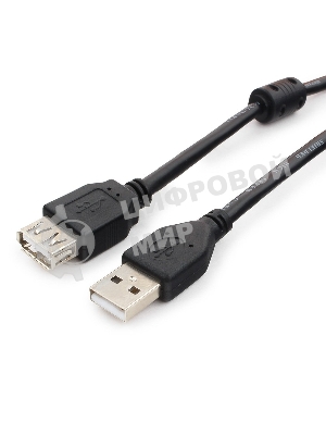 Кабель Cablexpert USB2.0 Pro CCF2-USB2-AMAF-6, AM/AF, 1.8м, экран, 2феррит.кольца, черный, пакет