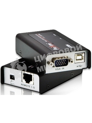 Удлинитель, SVGA+KBD+MOUSE USB ATEN, 100 м., HD-DB15+USB A-тип/USB B-тип, Female, c KVM-шнуром USB, Б.П. 220> 5V (CE100-A7-G)