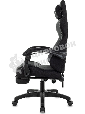 Кресло Zombie Shadow черный/серый, ткань, подставка для ног