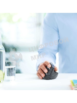 Мышь беспроводная/проводная Logitech MX Vertical графитовый, 4000 dpi, радиоканал, Bluetooth, USB, кнопки - 6