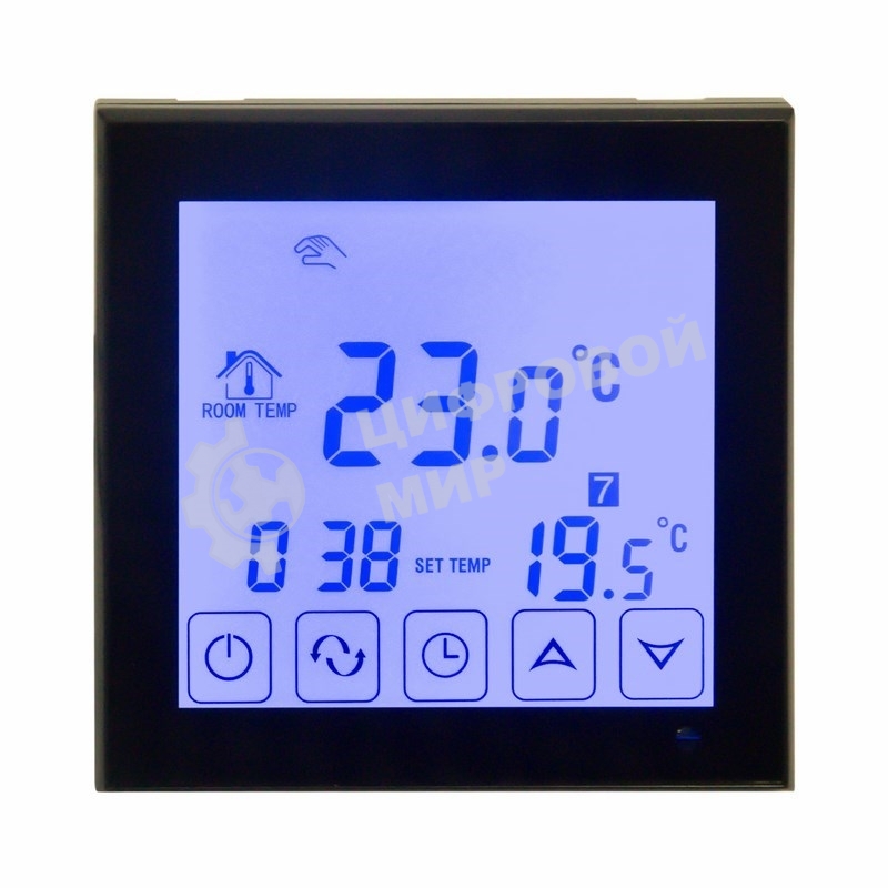 Терморегулятор сенсорный с автоматическим программированием Rexant, R200B, черный